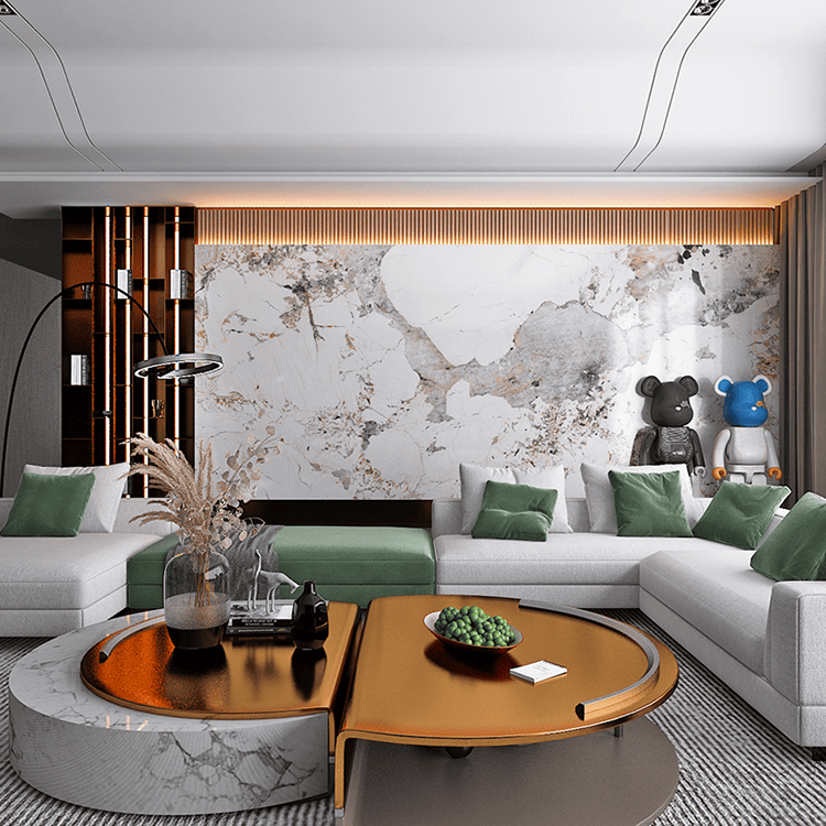 3D marble wall panel